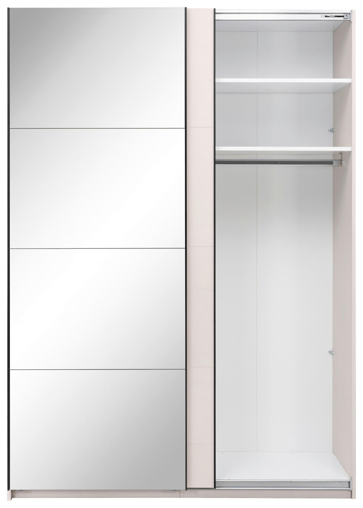 SCHIEBETÜRENSCHRANK 150/210/62 cm 2-türig Kaschmir  - Kaschmir/Schwarz, MODERN, Holzwerkstoff/Metall (150/210/62cm) - MID.YOU