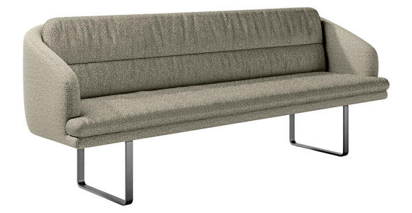 SITZBANK 255/89/68 cm Flachgewebe Graugrün Metall  - Schwarz/Graugrün, Design, Textil/Metall (255/89/68cm) - Dieter Knoll