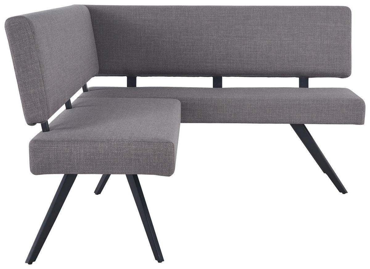 ECKBANK 190/150 cm  in Hellgrau  - Hellgrau/Schwarz, KONVENTIONELL, Textil/Metall (190/150cm) - MID.YOU