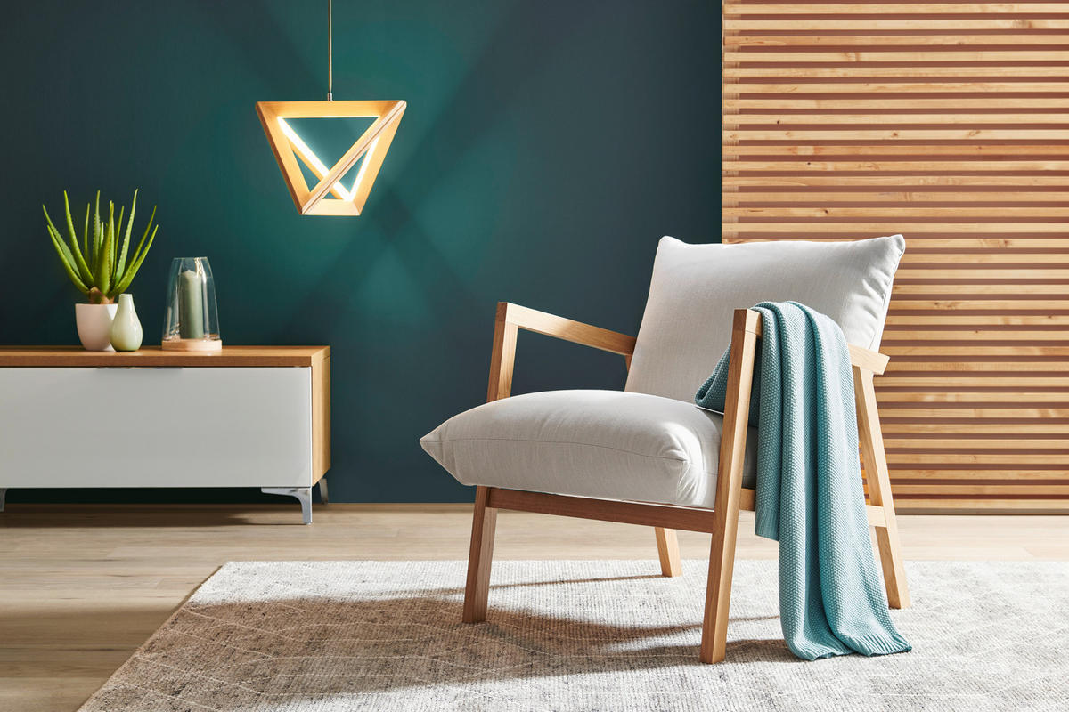 KRESLO, textil, béžová - farba duba/béžová, Design, drevo/textil (65/80/85cm) - Carryhome
