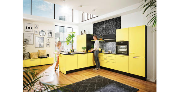 EINBAUKÜCHE   - Gelb, Design, Holzwerkstoff - Novel