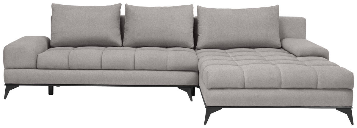 KOTNA SEDEŽNA GARNITURA, tkanina siva  - črna/siva, Design, kovina/tekstil (315/212cm) - Carryhome