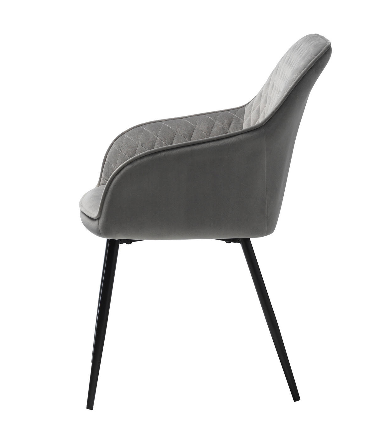 ARMLEHNSTUHL  in Stahl Samt  - Schwarz/Grau, Design, Textil/Metall (58/84/59cm) - Boxxx