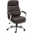 CHEFSESSEL Lederlook, Netz Braun  - Braun, KONVENTIONELL, Textil/Metall (75/107-117/75cm) - Cantus