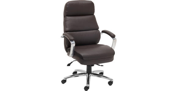 CHEFSESSEL Lederlook, Netz Braun - Braun, KONVENTIONELL, Textil/Metall (75/107-117/75cm) - Cantus