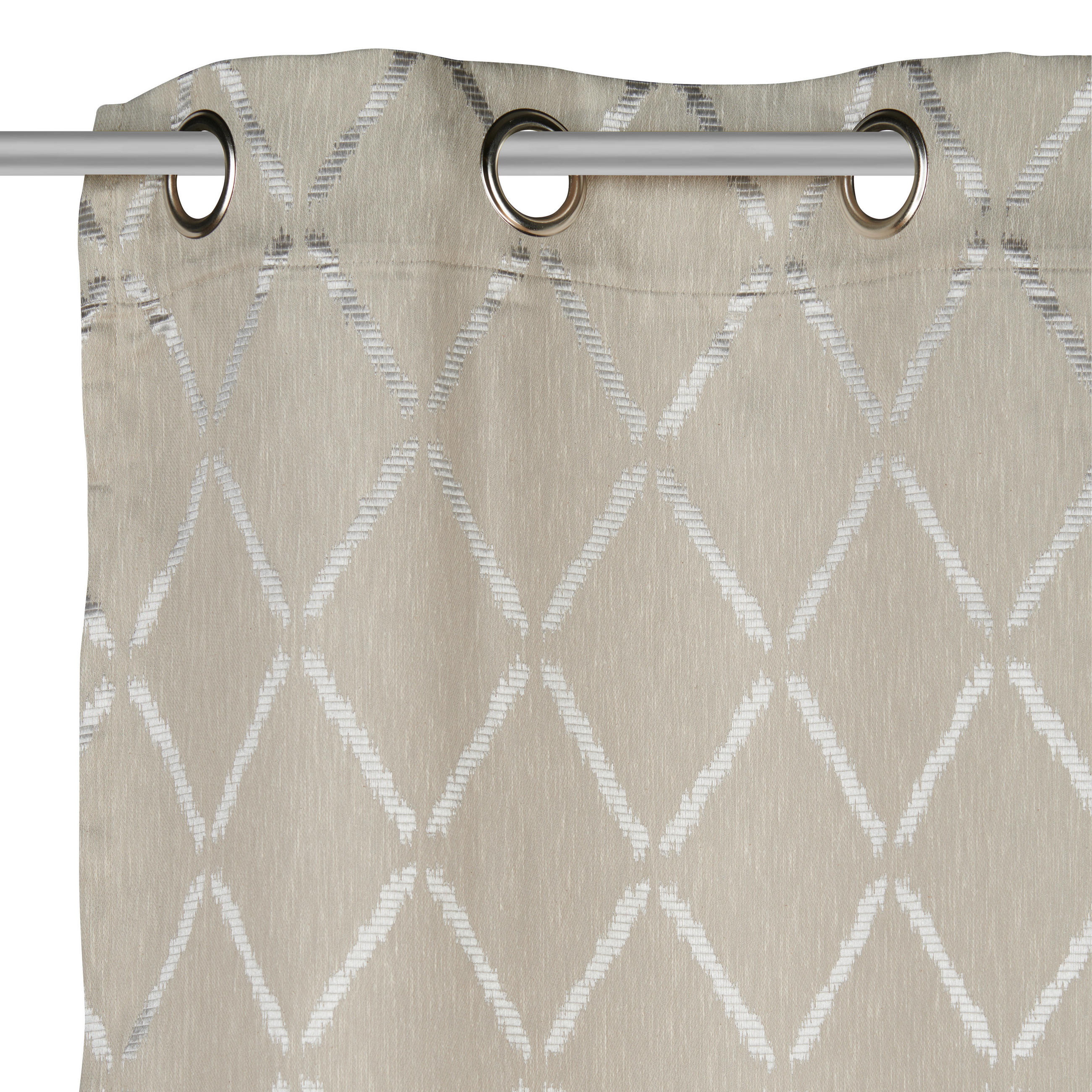ÖSENVORHANG blickdicht  - Beige/Silberfarben, Design, Textil (140/245cm)