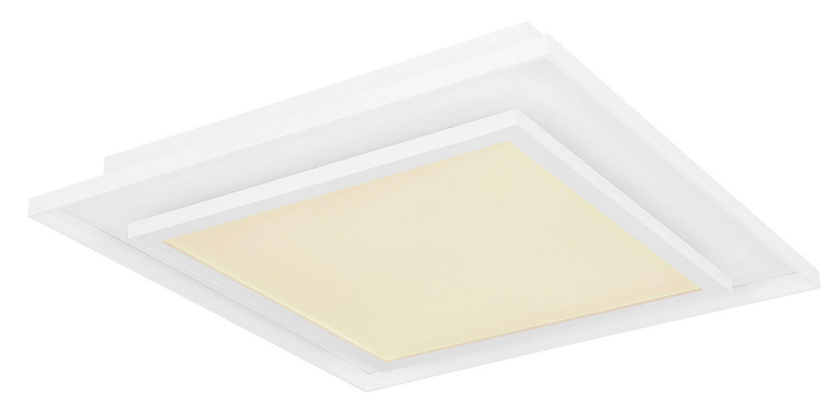 STROPNÍ LED SVÍTIDLO, 44.3/44.3/6.3 cm - bílá, Design, kov/plast (44.3/44.3/6.3cm) - Globo