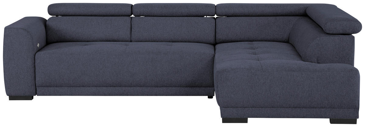 ECKSOFA in Struktur Blau  - Blau/Schwarz, Design, Kunststoff/Textil (284/205cm) - Xora