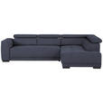ECKSOFA  in Struktur Blau  284/205 cm  - Blau/Schwarz, Design, Kunststoff/Textil (284/205cm) - Xora