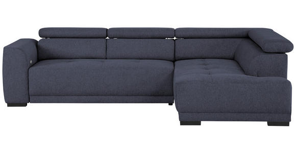 ECKSOFA  in Struktur Blau  284/205 cm  - Blau/Schwarz, Design, Kunststoff/Textil (284/205cm) - Xora