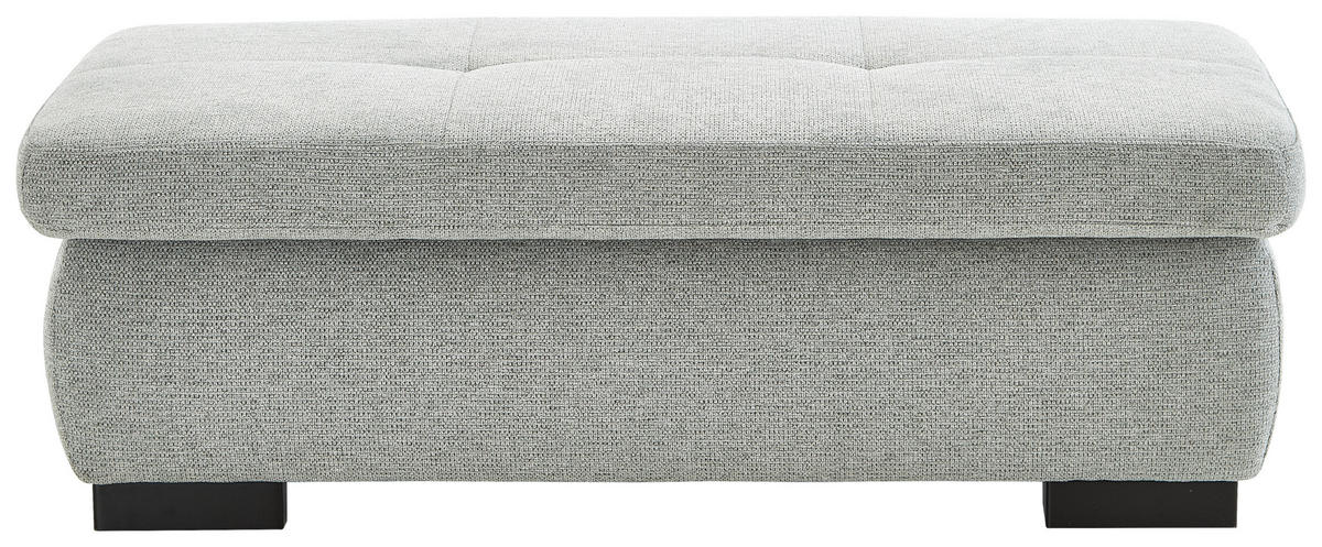 ECKSOFA in Flachgewebe Alufarben  - Schwarz/Alufarben, Design, Textil/Metall (174/297cm) - Beldomo Style