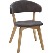 STUHL in Holz, Textil Dunkelgrau, Eichefarben - Dunkelgrau/Eichefarben, Natur, Holz/Textil (52/85/57cm) - Anrei