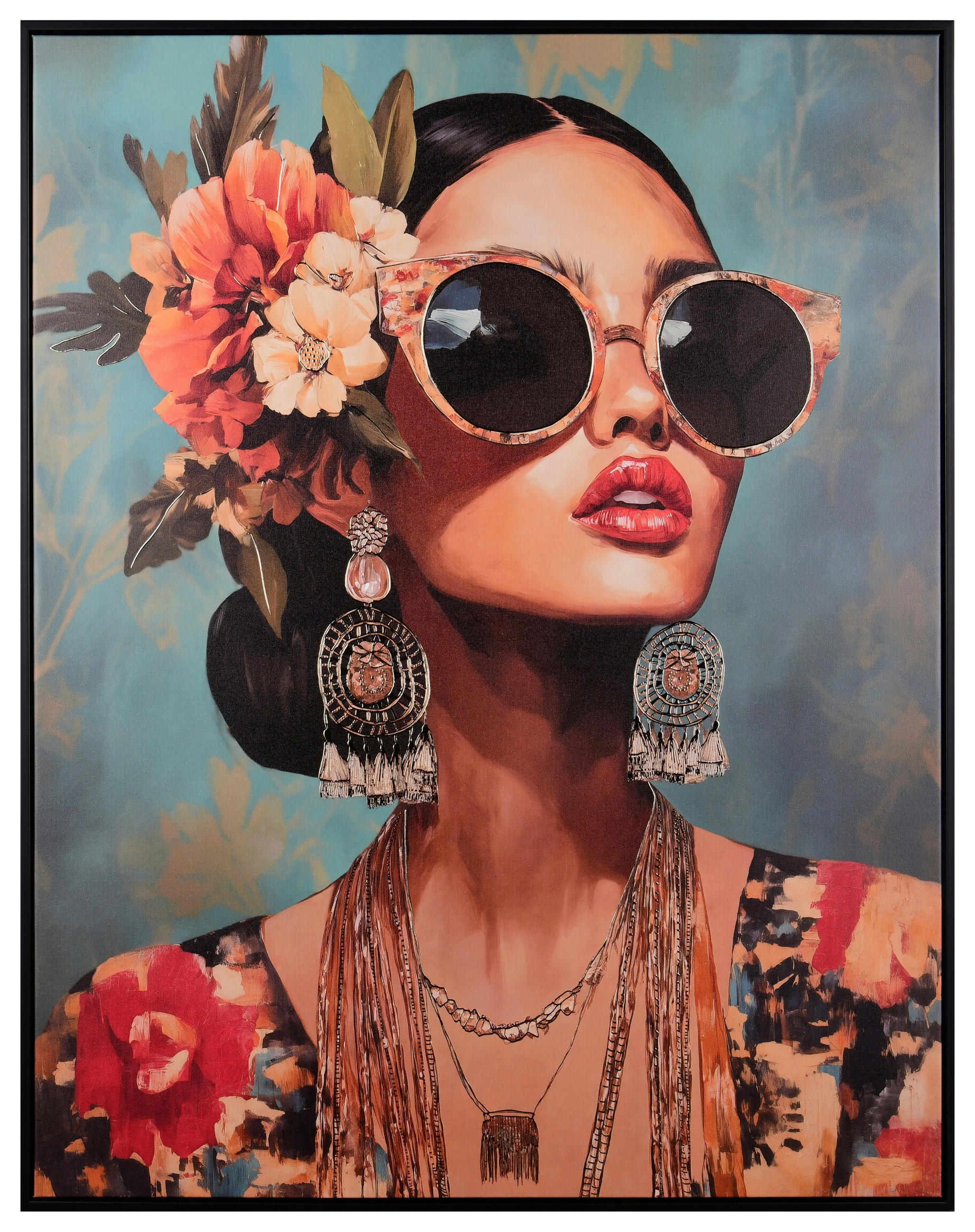 BILD Frauen 80/100 cm  - Multicolor/Schwarz, Design, Kunststoff/Textil (80/100cm)