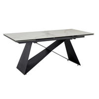 ESSTISCH  Keramik ausziehbar rechteckig Weiß  - Schwarz/Weiß, Design, Keramik/Metall (180/95/78cm) - MID.YOU