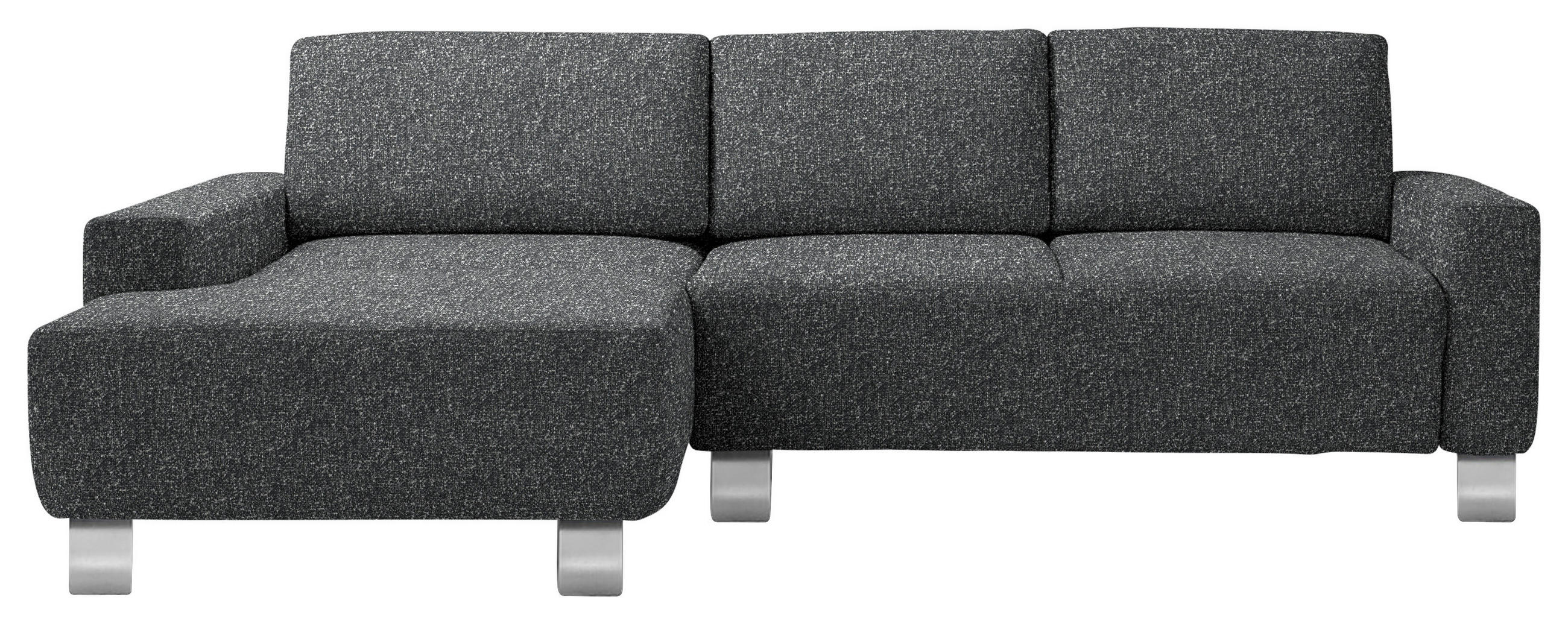 ECKSOFA  in Mikrovelours Anthrazit  160/248 cm  - Anthrazit/Alufarben, Design, Textil/Metall (160/248cm) - Sedda