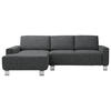 ECKSOFA  in Mikrovelours Anthrazit  160/248 cm  - Anthrazit/Alufarben, Design, Textil/Metall (160/248cm) - Sedda