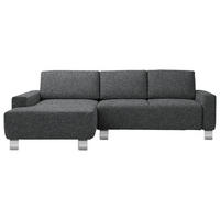 ECKSOFA  in Mikrovelours Anthrazit  160/248 cm  - Anthrazit/Alufarben, Design, Textil/Metall (160/248cm) - Sedda