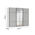 SCHWEBETÜRENSCHRANK  in Grau  - Schwarz/Grau, KONVENTIONELL, Glas/Holzwerkstoff (242/223/68cm) - Novel