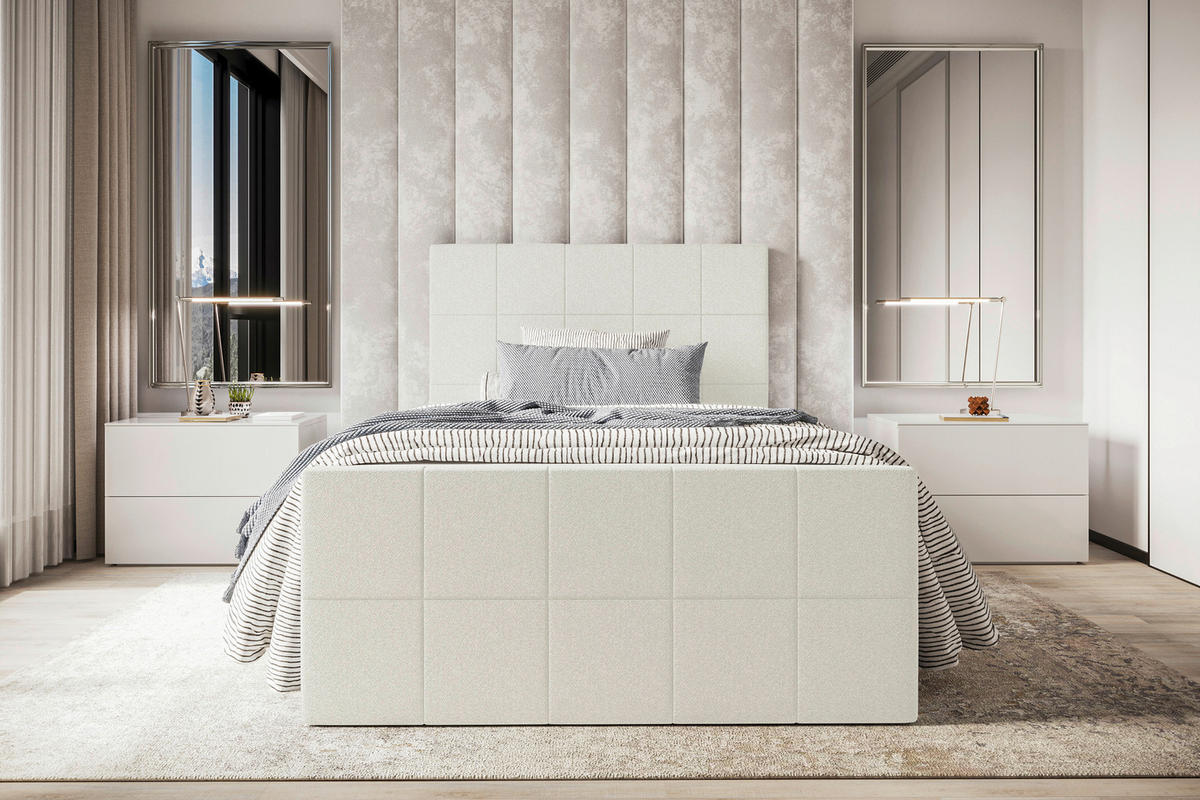 BOXBETT 100/200 cm  in Creme  - Creme, KONVENTIONELL, Kunststoff/Textil (100/200cm) - Boxxx