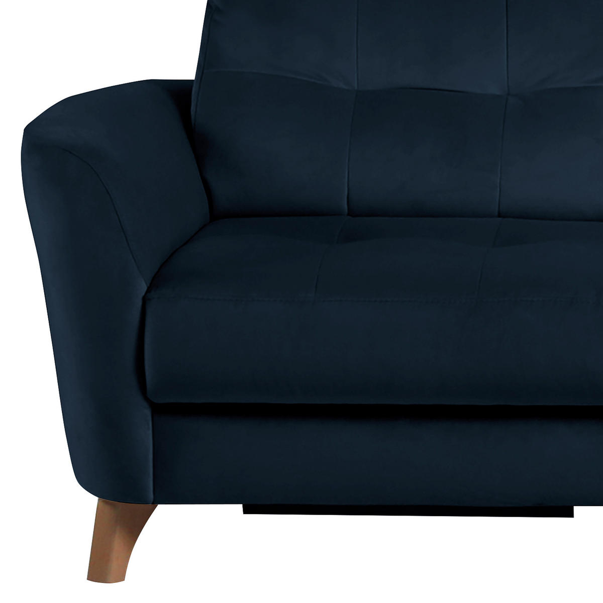 ECKSOFA Dunkelblau Samt Bettkasten, Schlaffunktion, Liegefläche im Originalstoff  - Buchefarben/Dunkelblau, Design, Holz/Textil (238/168cm) - Livetastic