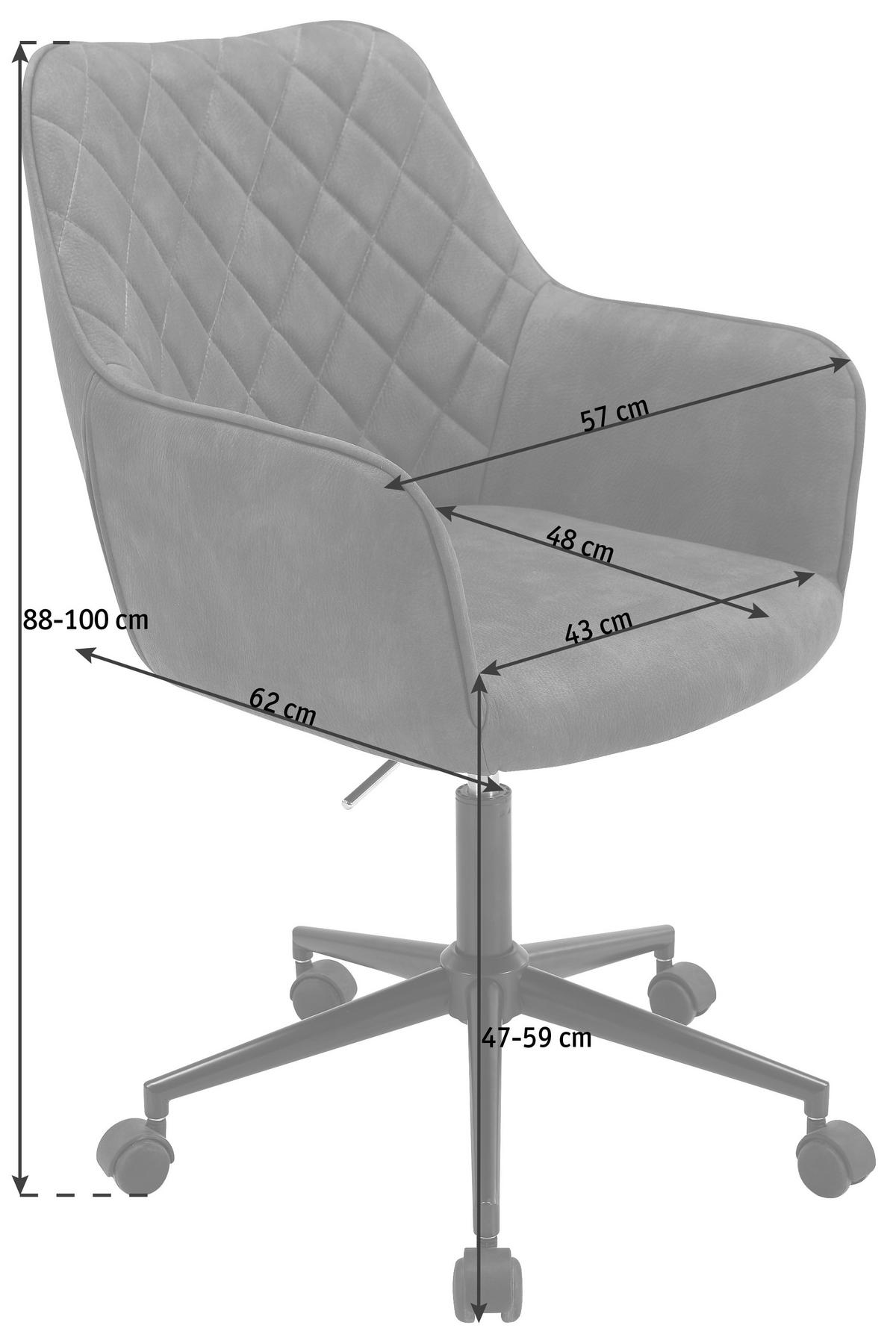 Scaun birou  gri, negru  - negru/gri, Design, plastic/metal (57/88-100/62cm) - Xora