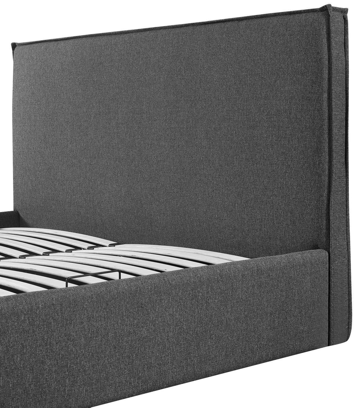 POLSTERBETT Lattenrost, Bettkasten Grau 180/200 cm  - Schwarz/Naturfarben, MODERN, Holz/Kunststoff (180/200cm) - Livetastic