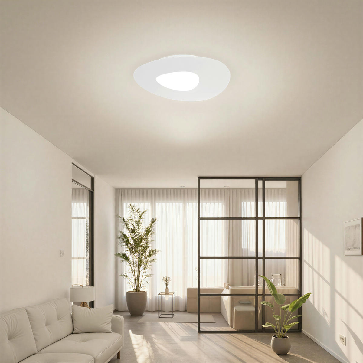 LED-DECKENLEUCHTE 70/50/3,5 cm   - Weiß, Design, Metall (70/50/3,5cm) - BOPP