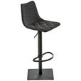 BARHOCKER Lederlook Schwarz Stahl Sitzfläche 360° drehbar  - Schwarz, Design, Textil/Metall (43/85 - 110/46cm) - Novel