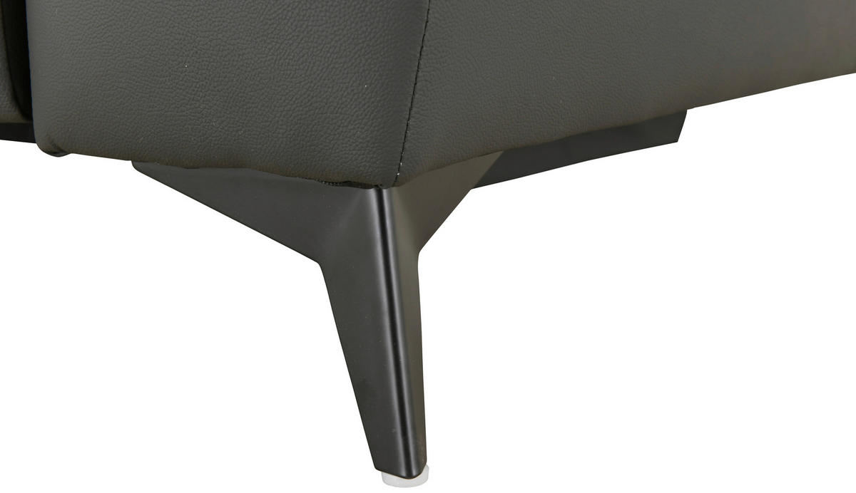 ECKSOFA  Lederlook Kombination Echtleder/Lederlook Schwarz  - Schwarz, Design, Leder/Textil (168/254cm) - Xora