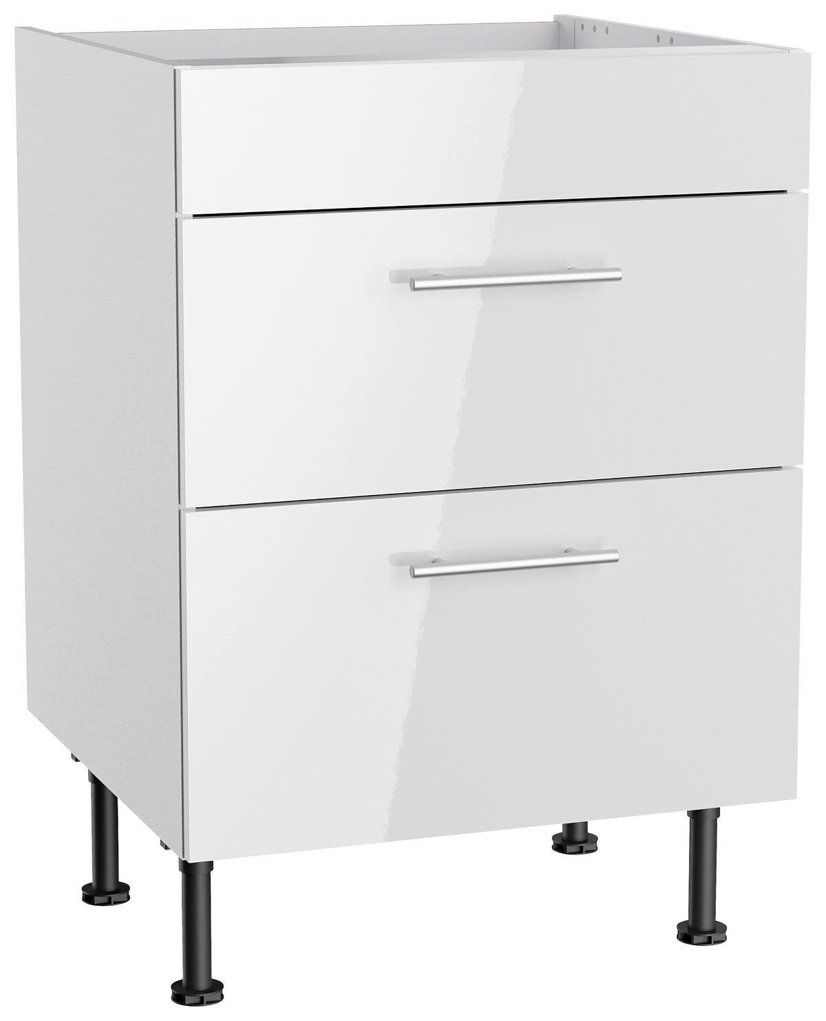 ECKKÜCHE 270/200 cm  in Weiß, Weiß Hochglanz  - Edelstahlfarben/Weiß Hochglanz, Basics, Holzwerkstoff/Metall (270/200cm) - Optifit
