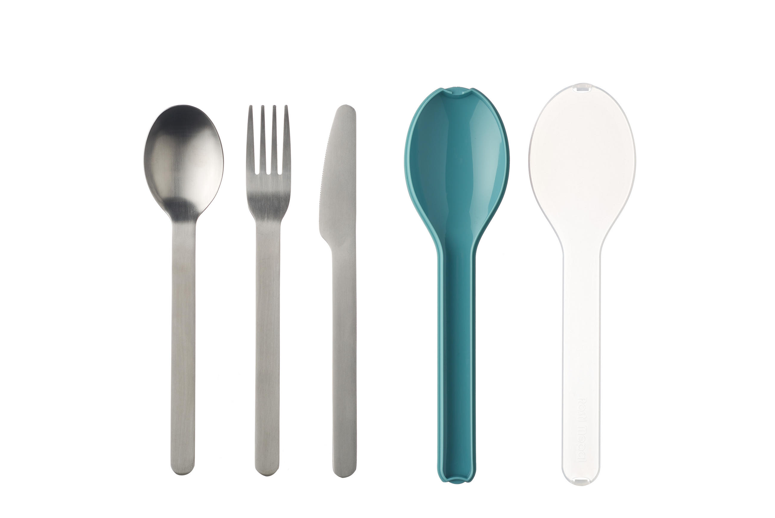 BESTECKSET 3-teilig  ELLIPSE  - Türkis, Basics, Metall - Mepal