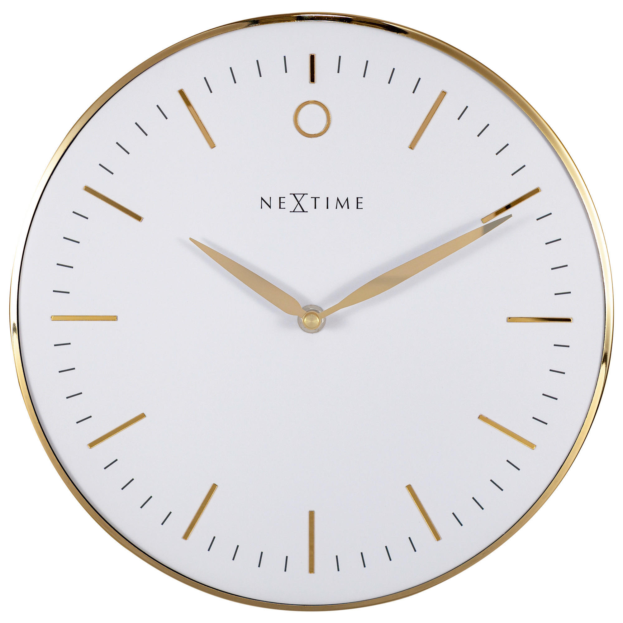 WANDUHR Weiss, Goldfarben 30/30/4,3 cm  - Weiss/Goldfarben, Basics, Glas/Metall (30/30/4,3cm) - Nextime