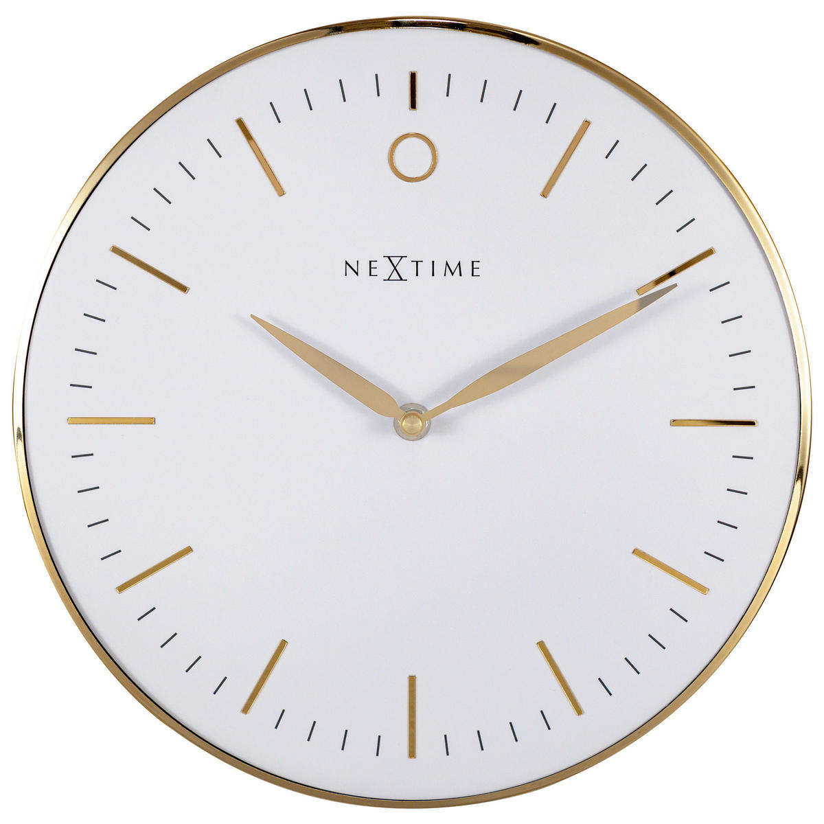 WANDUHR Weiß, Goldfarben 30/30/4,3 cm  - Goldfarben/Weiß, Basics, Glas/Metall (30/30/4,3cm) - Nextime