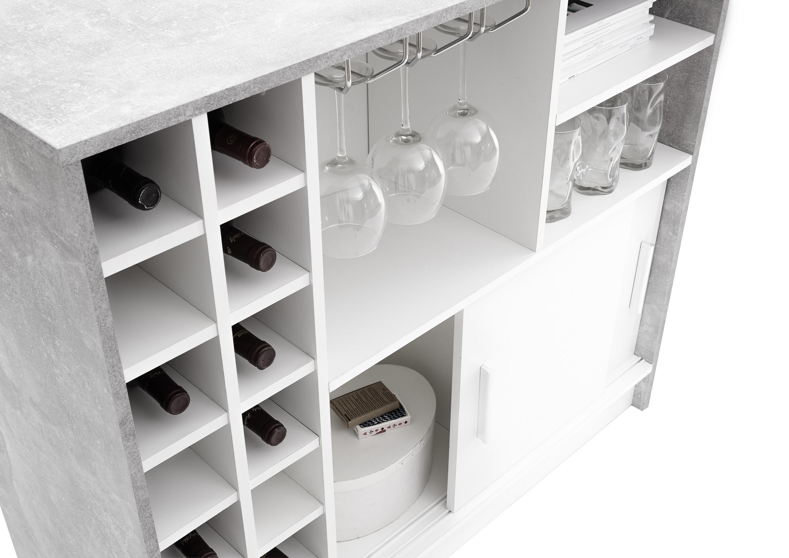 BARTISCH in Metall, Holzwerkstoff 110/48/100 cm   - Chromfarben/Hellgrau, MODERN, Holzwerkstoff/Metall (110/48/100cm) - MID.YOU
