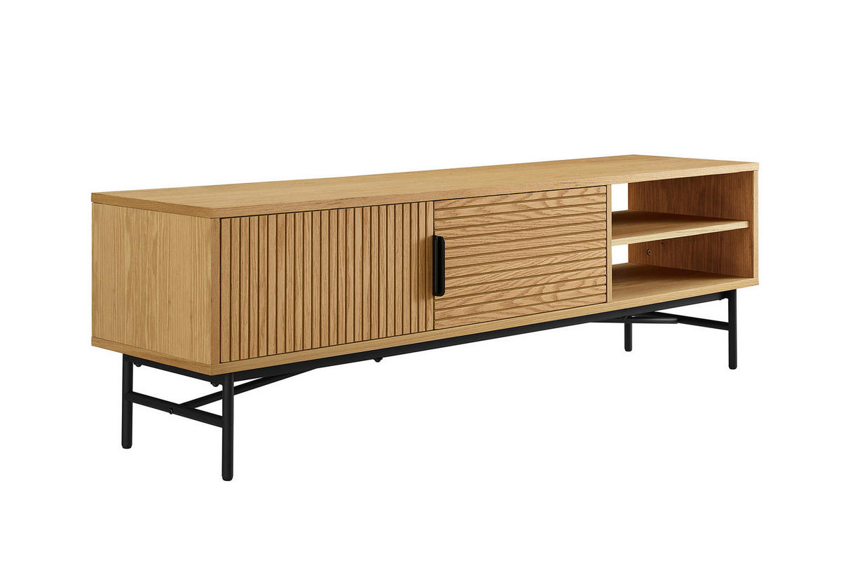 LOWBOARD  in 160/50/40 cm  - Eichefarben/Schwarz, Design, Holz/Holzwerkstoff (160/50/40cm) - Livetastic