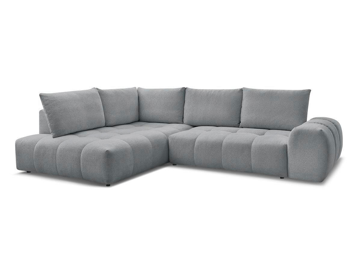 ECKSCHLAFSOFA EVEREST  mit Rücken echt, Armteil links, Armteil rechts Flachgewebe Dunkelgrau  - Dunkelgrau/Schwarz, MODERN, Kunststoff/Textil (320/212cm)