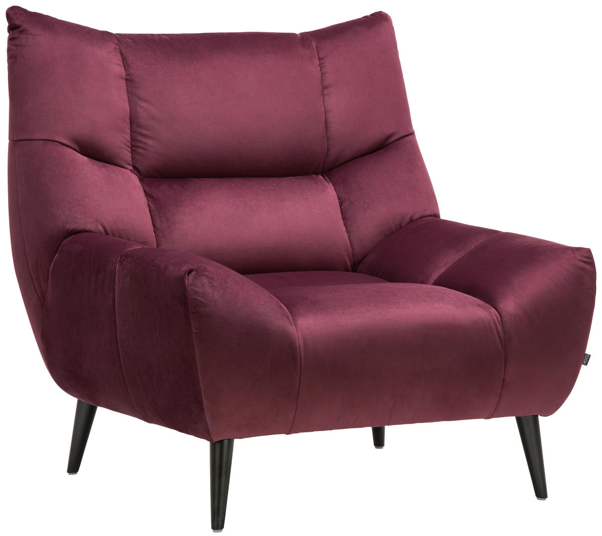 SESSEL in Mikrofaser Weinrot  - Weinrot/Schwarz, Design, Textil/Metall (100/104/99cm) - Xora