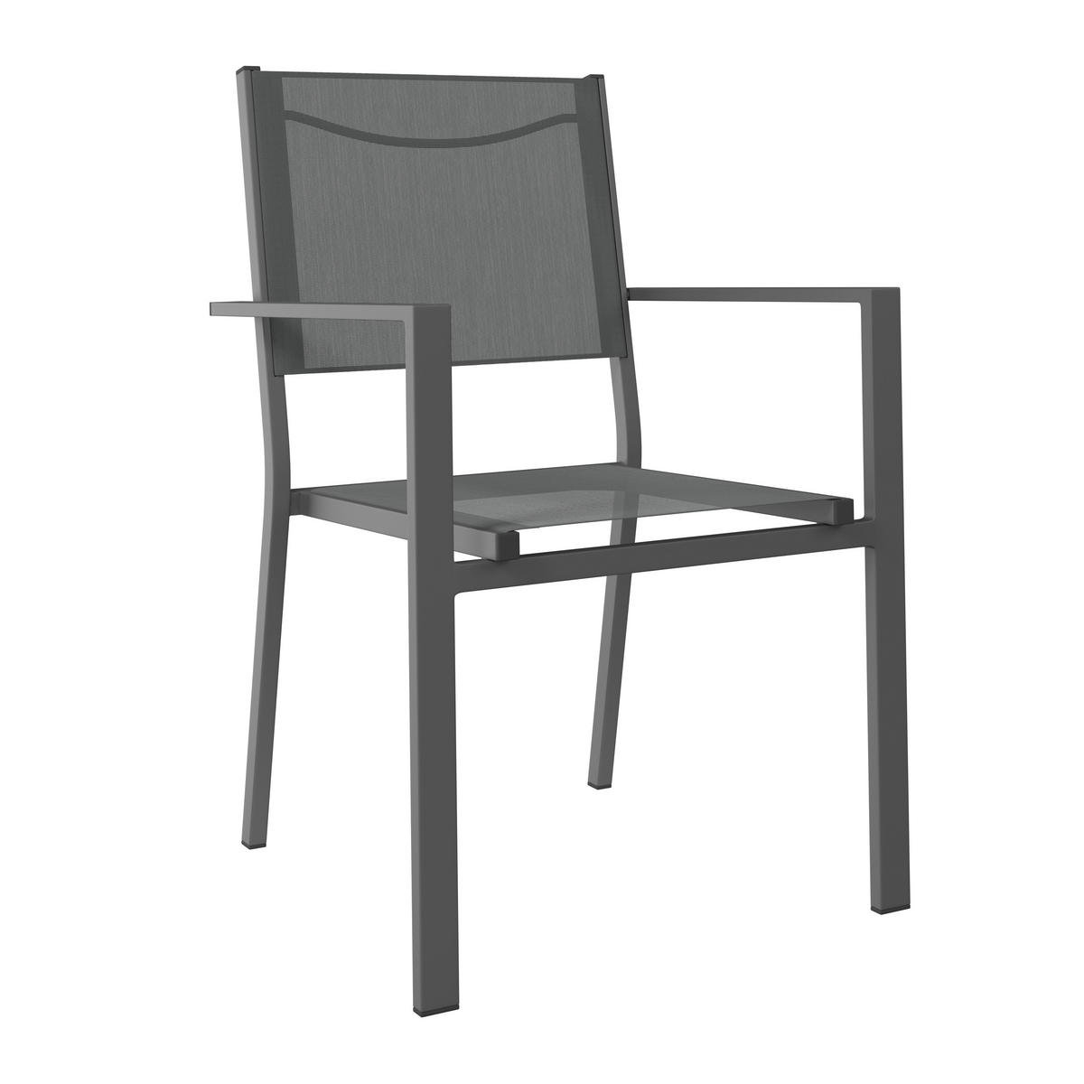 STAPELSESSEL Aluminium Anthrazit, Grau  - Anthrazit/Grau, Design, Textil/Metall (57/88/58cm) - Ambia Garden