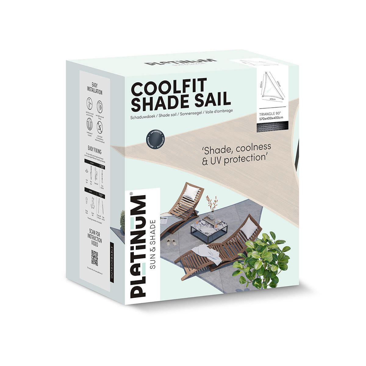 SONNENSEGEL  - Grau, MODERN, Kunststoff (400/1/570cm) - Gardenson