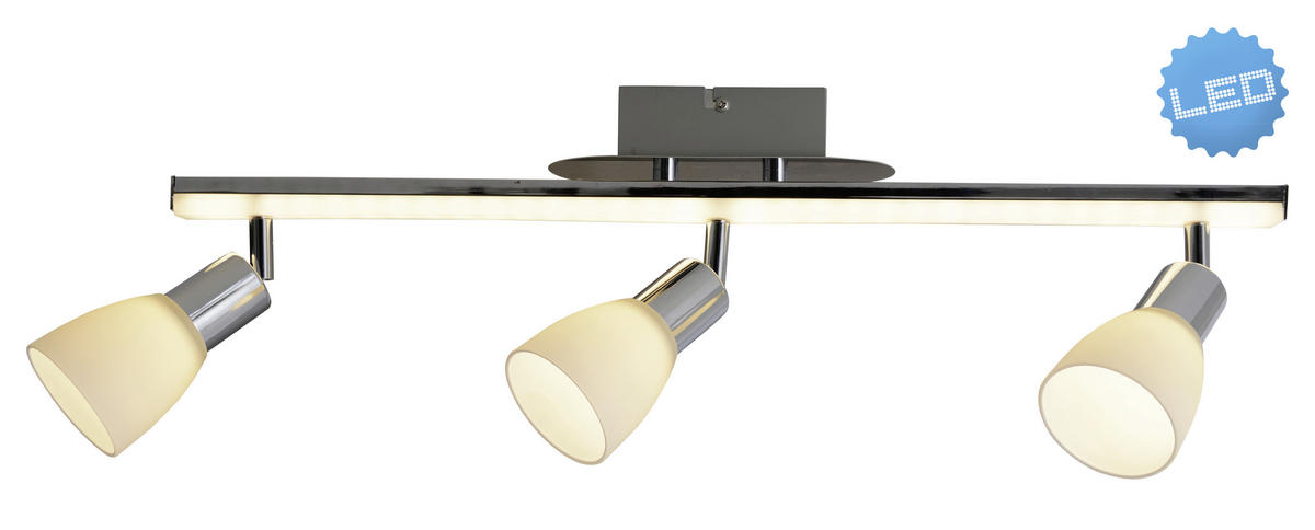 LED-STRAHLER 60/22 cm   - Chromfarben/Opal, Basics, Glas/Kunststoff (60/22cm) - Näve