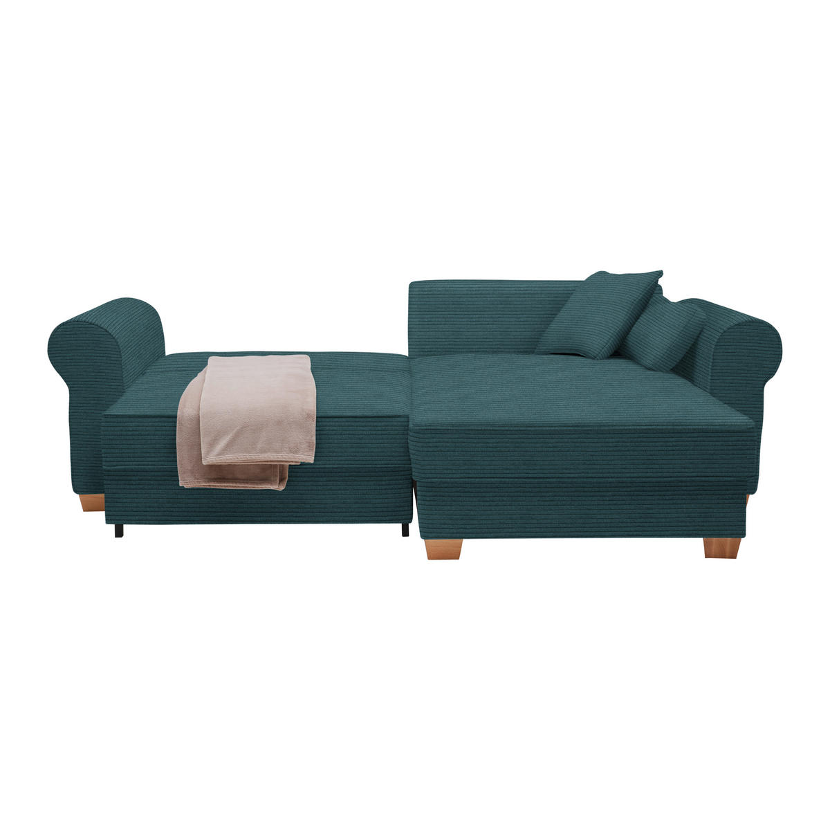 HÖRNSOFFA i petrol  - petrol, Modern, trämaterial/trä (255/185cm) - MID.YOU