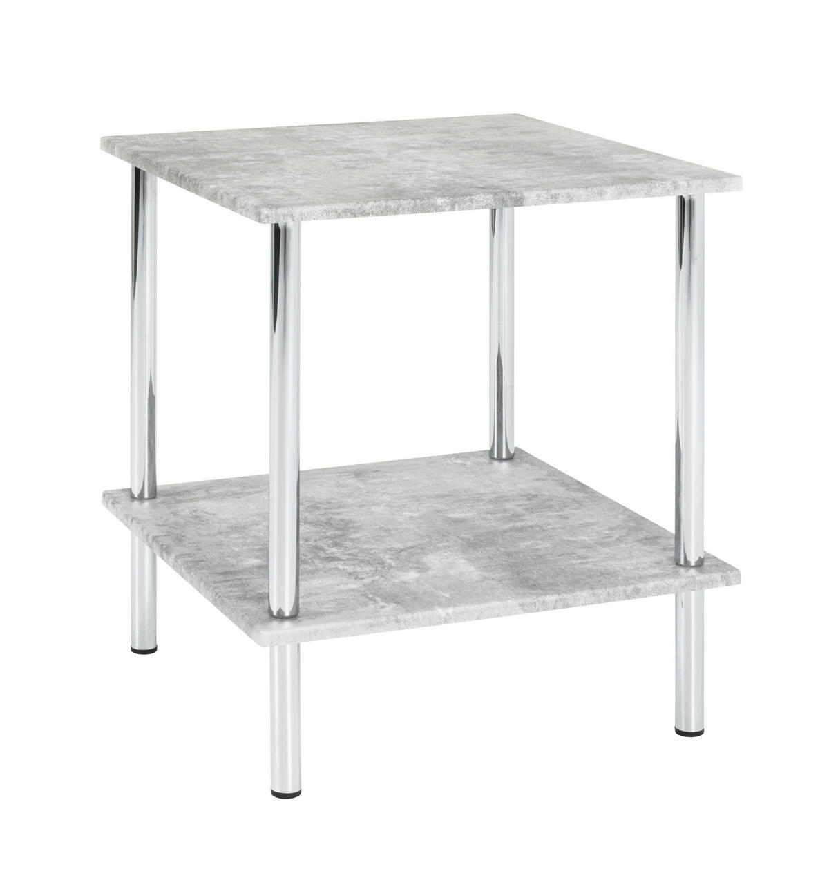 BEISTELLTISCH in Metall, Holzwerkstoff 39/39/45 cm  - Chromfarben/Grau, Basics, Holzwerkstoff/Metall (39/39/45cm)