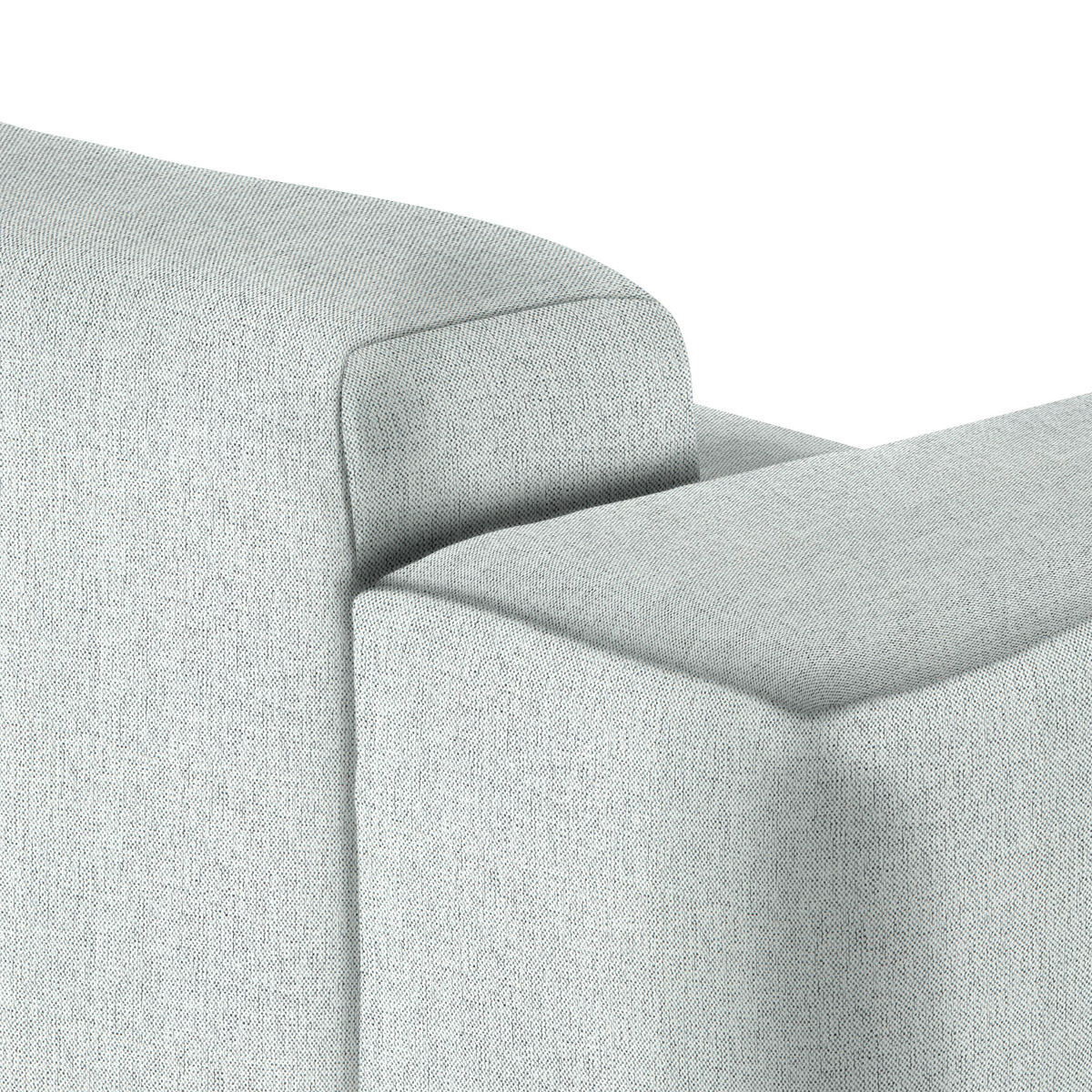 ECKSOFA Hellgrau Webstoff Rücken echt  - Hellgrau/Schwarz, Design, Kunststoff/Textil (290/171cm) - home24