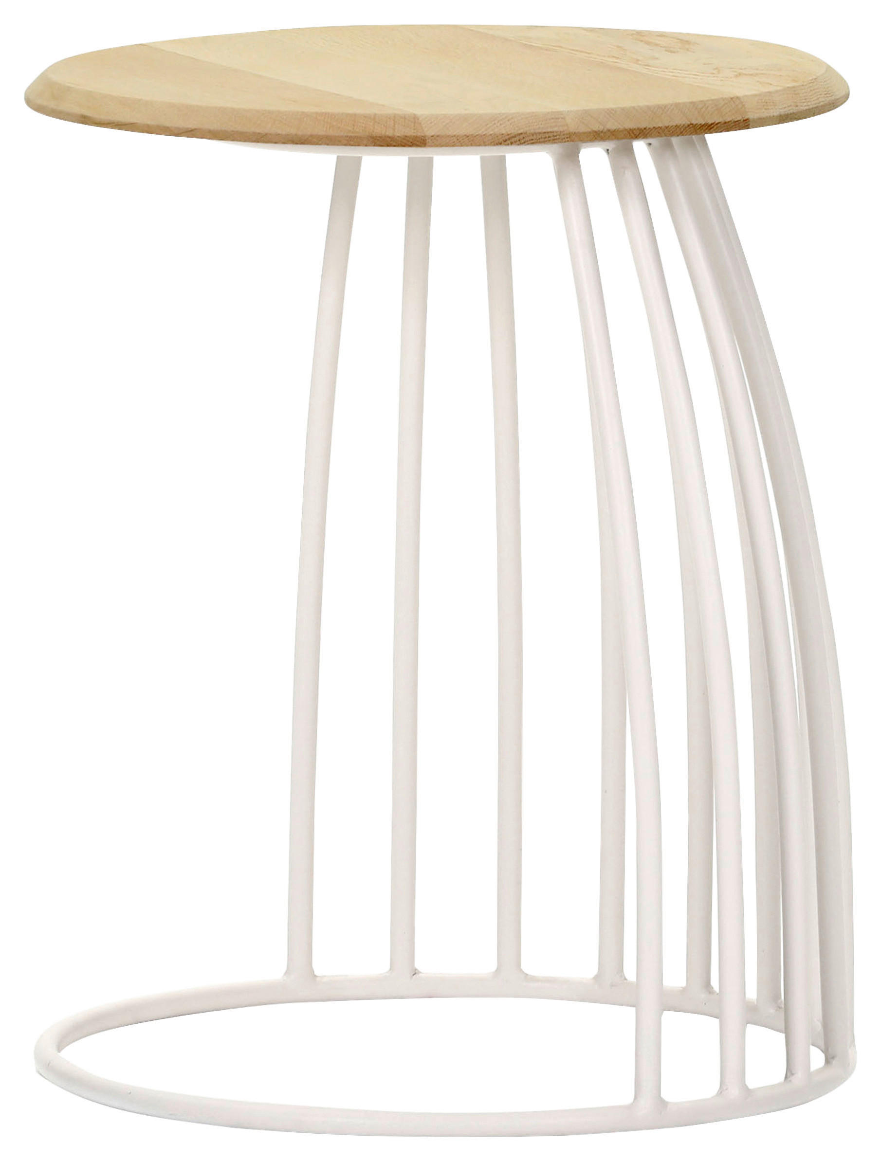 BEISTELLTISCH 40/40/50 cm Eiche massiv Eichefarben rund  - Eichefarben/Weiß, Design, Holz/Metall (40/40/50cm) - Landscape