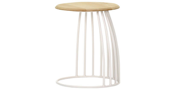 BEISTELLTISCH 40/40/50 cm Eiche massiv Eichefarben rund  - Eichefarben/Weiß, Design, Holz/Metall (40/40/50cm) - Landscape
