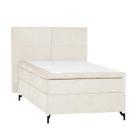 KONTINENTALSÄNG  in beige, H5 = hård  - beige/svart, Klassisk, metall/textil (120/200cm) - Novel