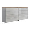 SIDEBOARD Mailand Set 1  in 158/73/33 cm  - Weiß Hochglanz/Schwarz, MODERN, Holzwerkstoff/Kunststoff (158/73/33cm) - MID.YOU