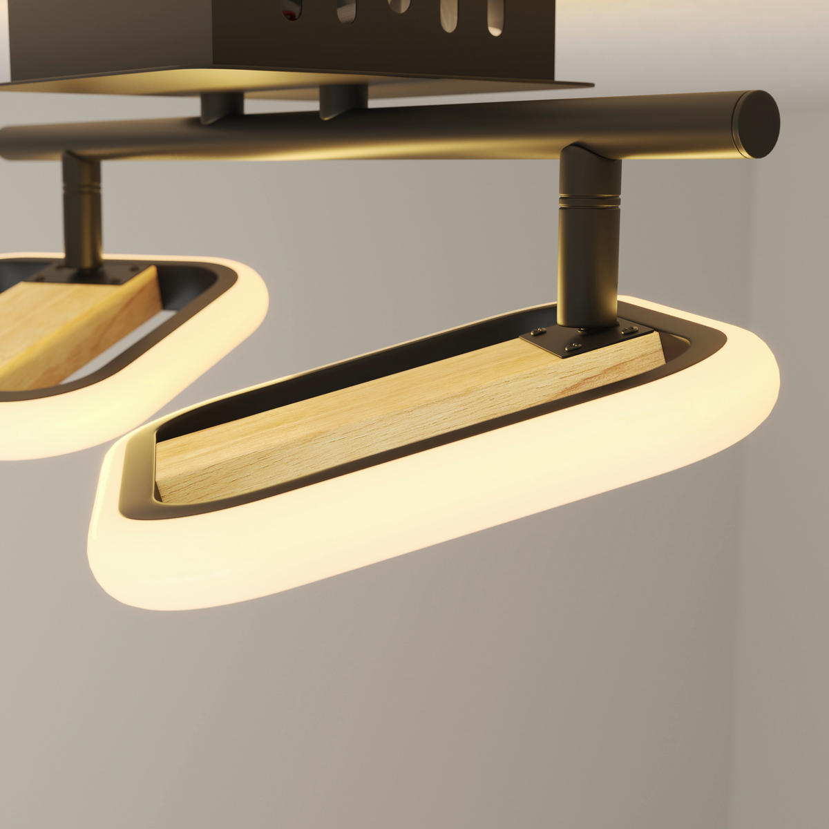LED-STRAHLER Miriam 32/13,5/12 cm   - Eschefarben/Schwarz, Design, Holz/Kunststoff (32/13,5/12cm) - Novel