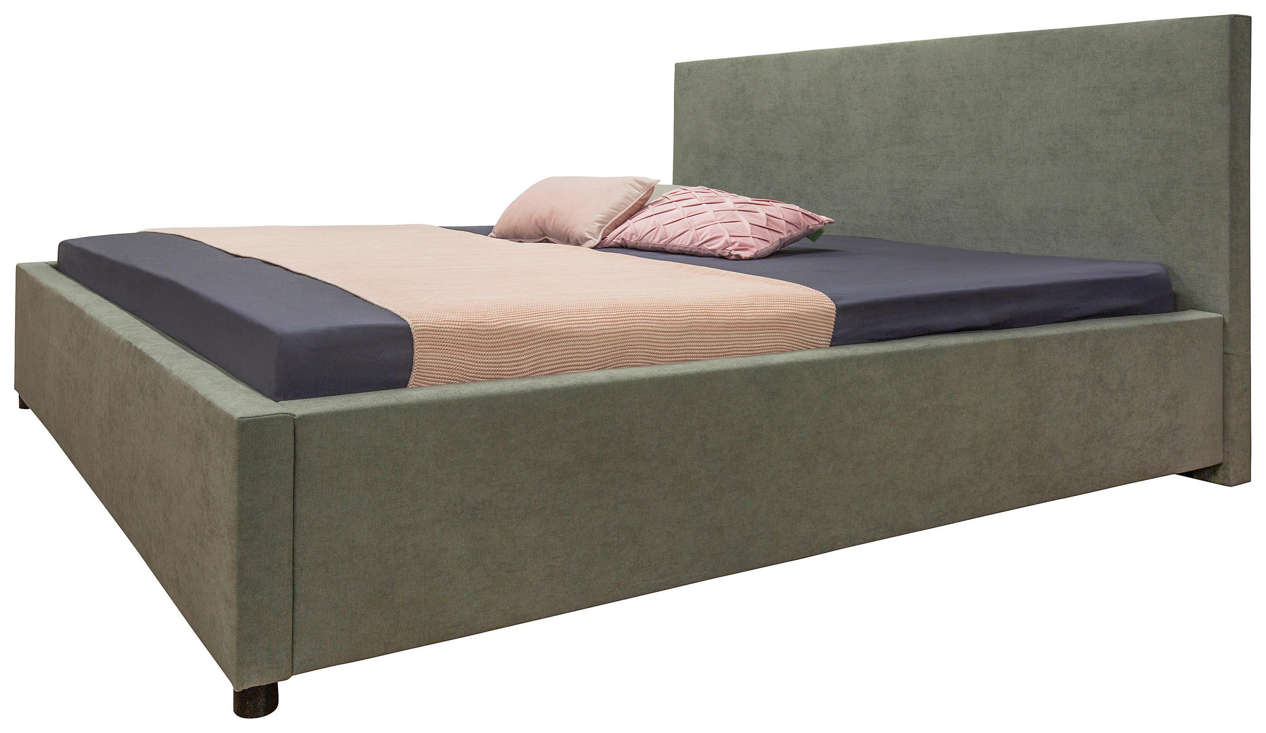 OBLAZINJENA POSTELJA 140 cm x 200 cm , les, leseni material siva - temno siva/črna, Konvencionalno, leseni material/les (140/200cm) - Xora