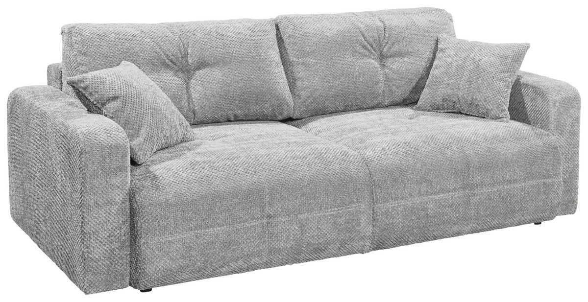 SCHLAFSOFA Mikrovelours Grau  - Schwarz/Grau, KONVENTIONELL, Kunststoff/Textil (235/88/120cm) - MID.YOU